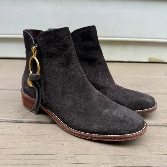 See by Chloe suede Louise ankle booties in Dark Brown size 37 - Picture 2 of 16